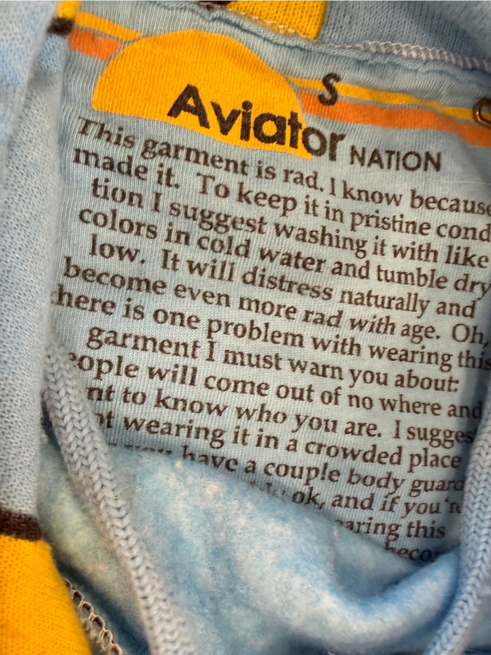 Aviator Nation blue hoodie and sweatpants smiley face set small s - Picture 7 of 8